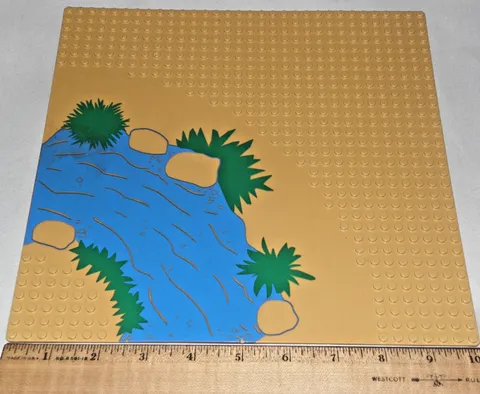 LEGO 2359px1 Tan Baseplate Curved River Pattern 10"x10"