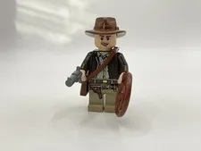 LEGO Indiana Jones Minifigure Iaj001 W/Whip & Gun Mini Figure Lot Rare HTF