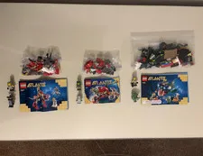 LEGO Atlantis Lot 7977, 7978, 8057, Complete w/ Instructions