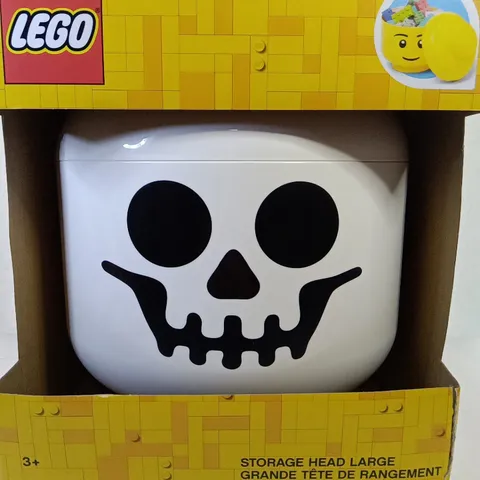 New LEGO 4032 White Skeleton Skull Storage Head Large Container Halloween 