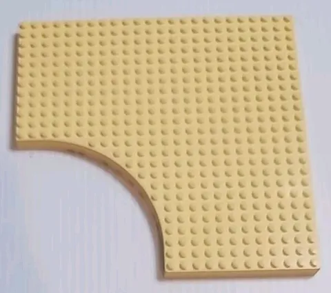 Lego 6161 Brick 24x24 without 12x12 1/4 Circle Light Yellow Belville Modified 