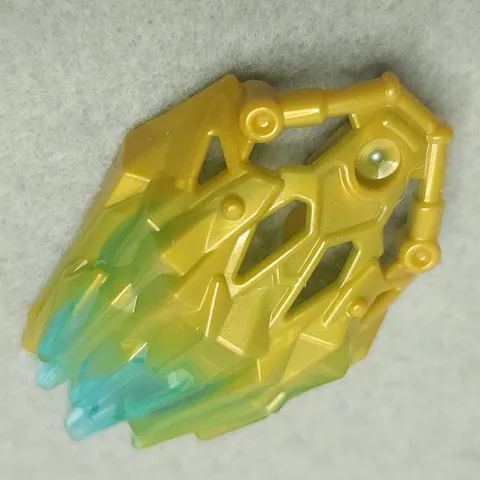 LEGO 24166pb02 Bionicle Crystal Armor with Trans Light Blue Pattern Pearl Gold