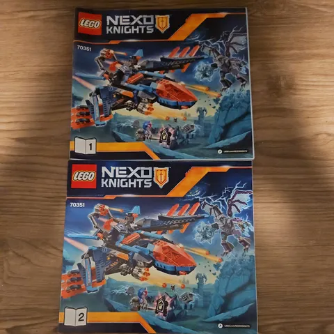 1x lego Building Booklet 1+2 Nexo Knights Clay's Falcon Fighter Blaster 70351