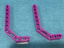 LEGO PART 32009 TECHNIC LIFTARM MODIFIED BENT THICK 1X11.5 2 PIECES (MAGENTA)