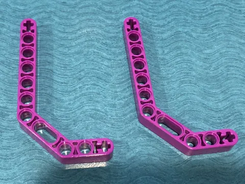 LEGO PART 32009 TECHNIC LIFTARM MODIFIED BENT THICK 1X11.5 2 PIECES (MAGENTA)