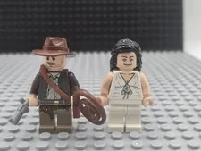 Lego Indiana Jones & Marion Ravenwood Minifigs whip satchel 7623 7622 Lot Of 2