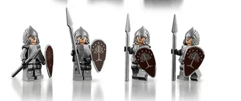 LEGO 11377 Lord of the Rings Minas Tirith | Four Gondor Soldiers-UNBUILT
