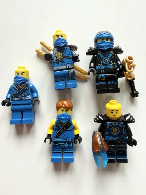Lego Ninjago Jay lot of 5 - Honor Robe, Deepstone, Hands of Time w/weapons