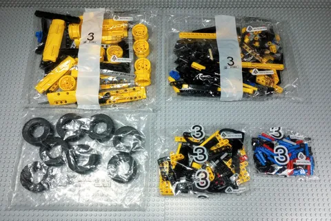 LEGO - 42108 - Mobile Crane - Bags #3 & Tires Only - Technic - Read Description
