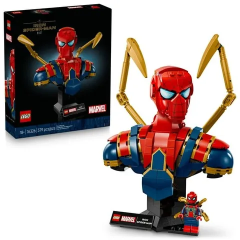 LEGO Marvel Iron Spider-Man Bust Collectible - Building Kit for Adults, Ages 18+