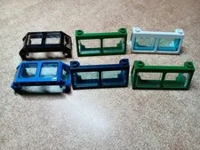LEGO BULK LOT OF 6 BOAT/TRAIN WINDOWS WINDSCREEN 2X6X2 WITH PANES MIXED COLORS