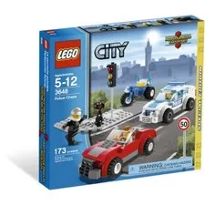 LEGO City 3648 Police Chase Squad Car Red Convertible ATV Stoplight Town New