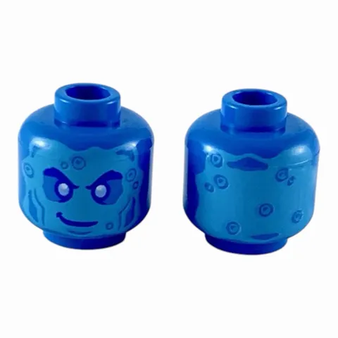 LEGO Minifigure, Head Alien with Medium Azure Face, Bright Light Blue Eyes