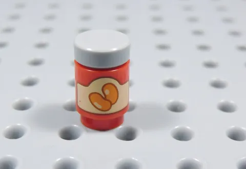 LEGO Red Round 1x1 Printed Brick Baked Beans Food Accessory Minifig BT