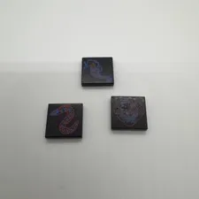 LEGO Tile 2 x 2 with Blue and Red Crab, Eel, Seahorse 3068px10 3068px11 3068px12