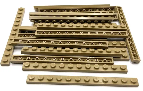 Lego 20 New Tan Plates 1 x 12 Stud Parts