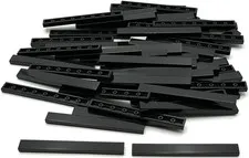 Lego 50 New Black Tiles Flat Smooth 1 x 8 Stud Pieces