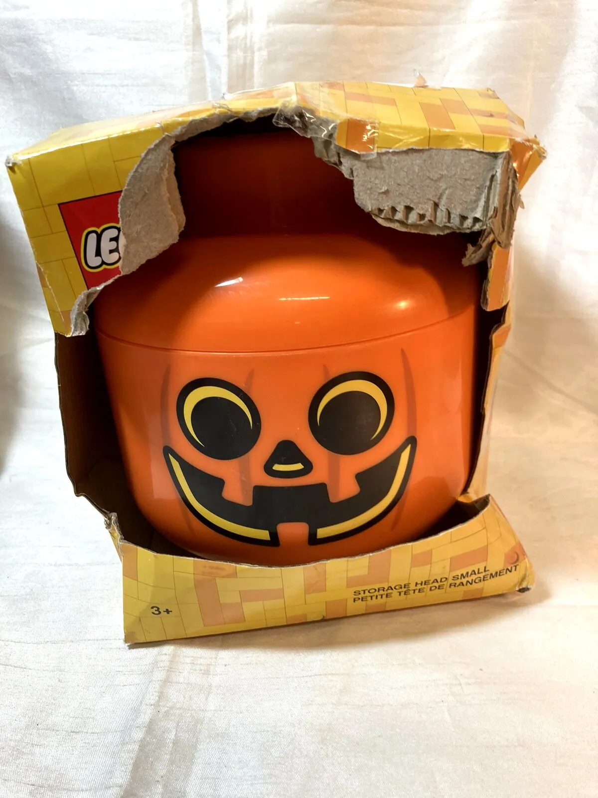 LEGO Pumpkin Storage Head Orange Small Container Halloween Replacement  Damage