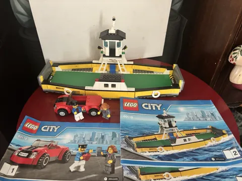 LEGO City 60119 Ferry Complete Set w/ Instructions, Minifigures, Red Car No Box