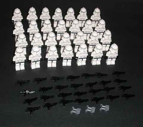 2005 LEGO Star Wars CLONE TROOPER (Phase 2) Army Lot of 28 Minifigures 7261 7655