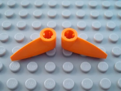 LEGO Lot of 2 Orange 1x3 Bionicle Tooth Pieces