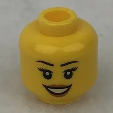 LEGO 3626cpb0633 Yellow Minifigure, Head Female Black Eyebrows & Eyelashes