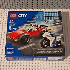 LEGO City Police 60392 Police Bike Car Chase Set. New In Box. Box Not Perfect