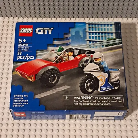 LEGO City Police 60392 Police Bike Car Chase Set. New In Box. Box Not Perfect