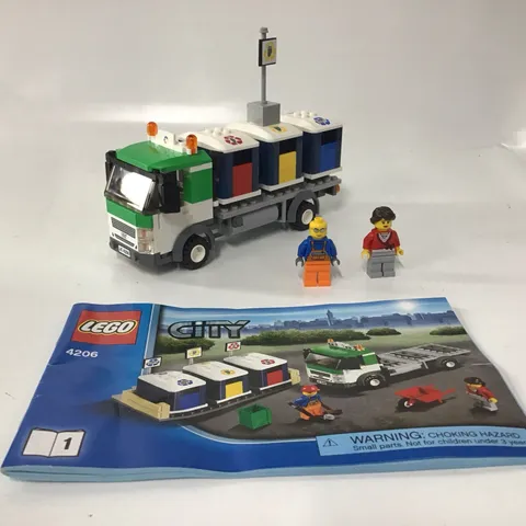 Lego City set 4206 Recycling Truck with Minifigures & Instructions