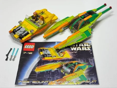 LEGO Star Wars Bounty Hunter Pursuit 7133 In 2002 Used Retired W/Manual P2