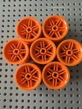 LEGO 56145 Orange Wheel 30.4mm D. x 20mm with No Pin Holes & Reinforced Rim 7pcs