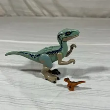 Lego Jurassic World Blue Sand Green Dinosaur Raptor Velociraptor Tiny Brown One