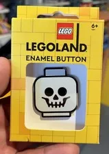 2026 Legoland California Enamel Button LEGO Minifigure Skeleton Head Halloween