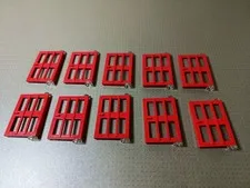 Vintage Lego Town 10 x Red Doors with Panes Joblot Bundle
