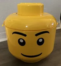 LEGO Large Yellow Head Storage Container Sort & Store 2 Trays Handle +  Legos