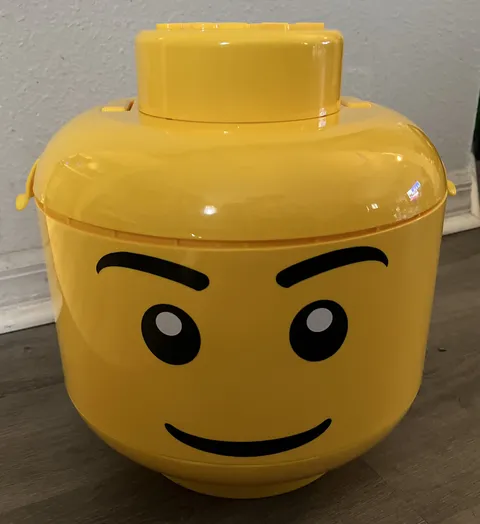 LEGO Large Yellow Head Storage Container Sort & Store 2 Trays Handle +  Legos