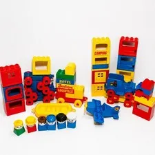 Vintage Duplo Legoville Lego Hotel Boutique  Camping Lot Cars Airplane Boat 43pc