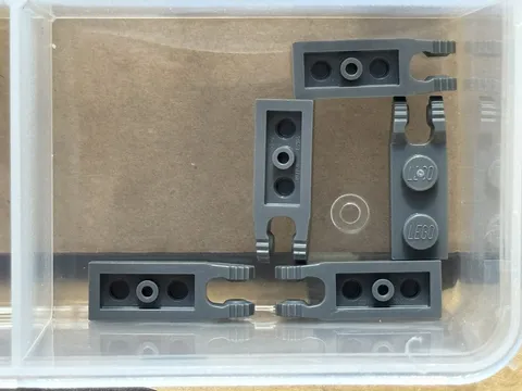 LEGO Parts - Dark Bluish Gray Hinge 1 x 2 2 Fingers End - No 44302 - QTY 5