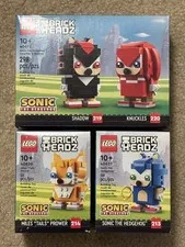 LEGO Sonic BRICKHEADZ 40627-40628-40672 - Sonic+Tails+Shadow+Knuckles Lot - NSIB