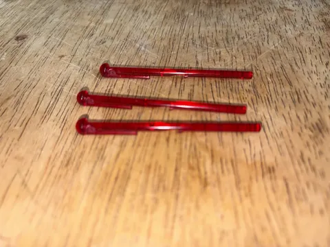3 LEGO Trans-Red Zapper Arrow BAR 8L With Round End Ref 15303