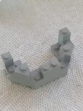LEGO Light Gray Castle Turret Top 4x8x2 1/3 (Part 6066) Vintage Fortress Piece