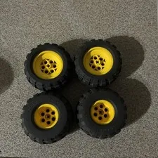 Set of 4 Lego Wheel Tires Yellow 68.8x40