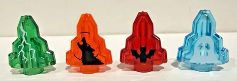 4-LEGO Monster Fighters RED MOONSTONE Rock Crystal Bat  orange, blue, green