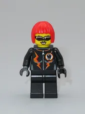 LEGO Agents Dyna Mite female girl red hair sunglasses minifigure 8968 Dyna-Mite