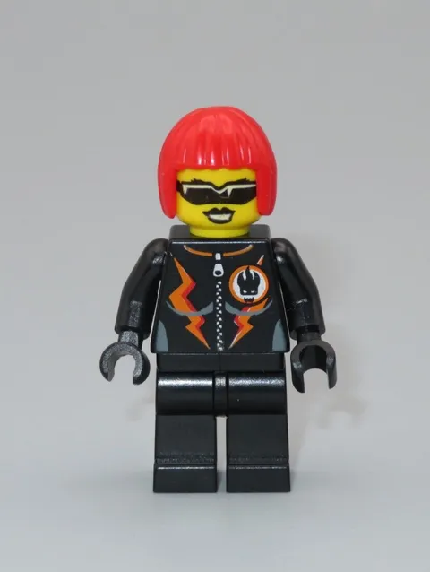 LEGO Agents Dyna Mite female girl red hair sunglasses minifigure 8968 Dyna-Mite