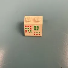 LEGO White Slope 45 2 x 2 with Computer Panel Pattern 3039 p34