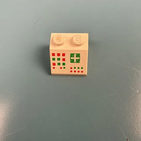 LEGO White Slope 45 2 x 2 with Computer Panel Pattern 3039 p34
