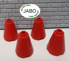 (D12 / 11 / 2) LEGO 4 x 3942c cone cone 2x2x2 studs open red