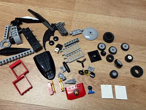 LEGO Multicolor Plastic Batman Parts Lot Wheels/Tires, Panels & Accessories