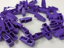 LEGO Lot 50x New Dark Purple Slope, Curved 3 x 1 (50950) Building Bricks Bulk
